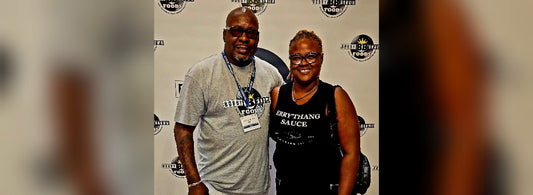 bobby brown and entrepreneur Ladae Williams at the ECRM Trade Show in Vegas. CBG and Grocery store emergining products.